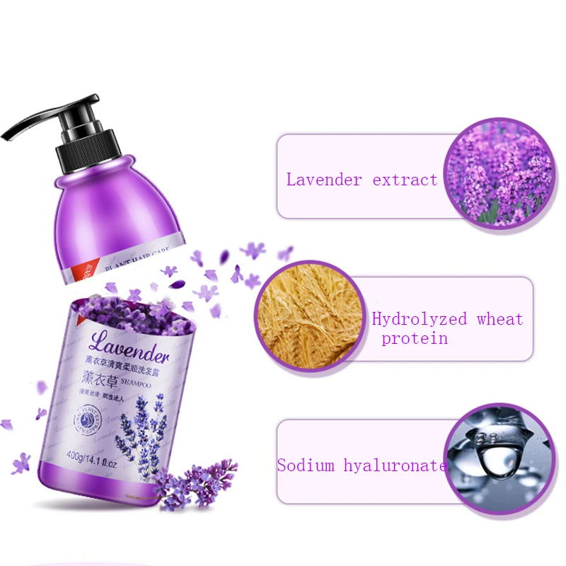 Shampoo de Cabelo Cuidados com o Cabelo 400g + Máscara de Cabelo Pcsset Lavanda Tratamento Conjunto Hidratante Danificado Reparação Anti Caspa Cabelo 2 500ml 5 High Quality Beleza e saúde