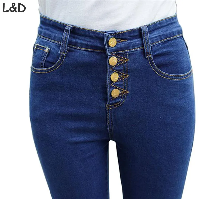 High Waist Jeans Women Pants 2017 New Fashion Plus Size