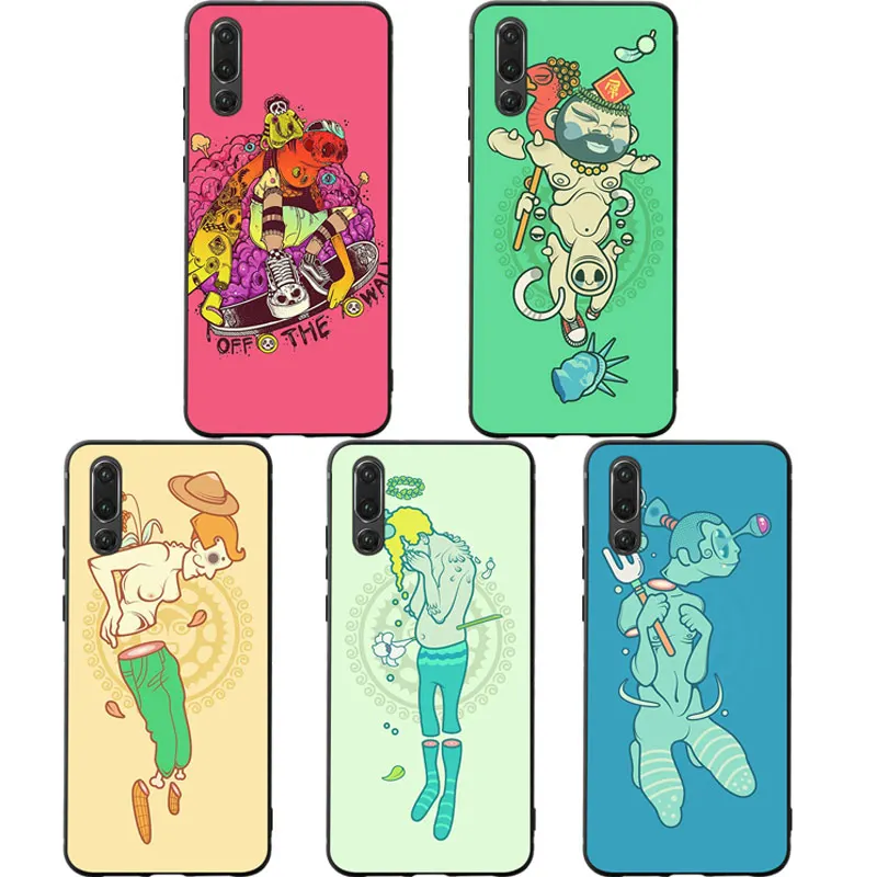 

Graffiti Personality Phone Cases Cover for Huawei P30 lite pro Case Huawei nova 3i Mate 20 lite pro Case P smart 2019 Cases