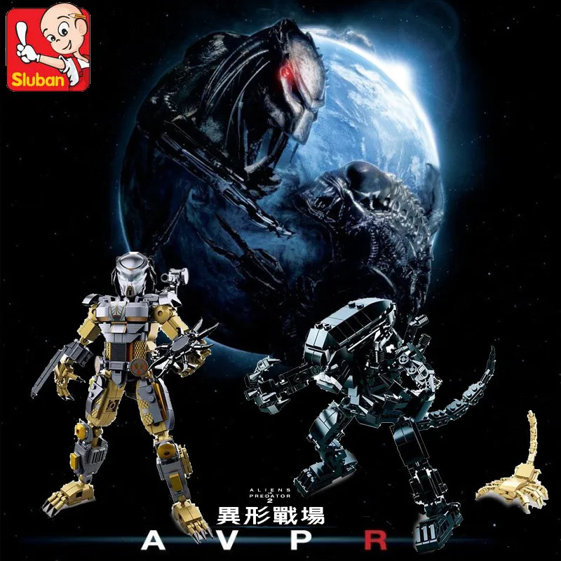

ALIEN VS PREDATOR Robot War Model Building Blocks Sets Starwars LegoINGLs Creator Technic Juguetes DIY Bricks Toys For Children