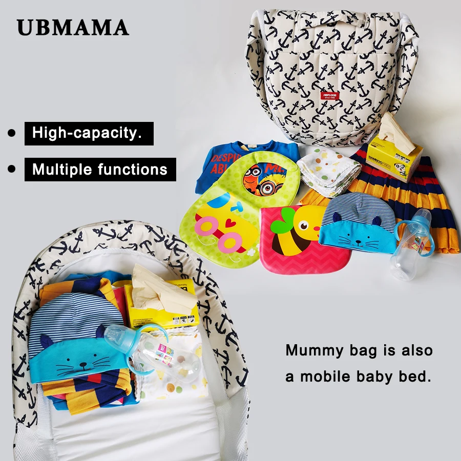 High quality Foldable travel baby bed Portable bed thickening baby cradle portable folding bed Fabric Lovely pattern baby crib