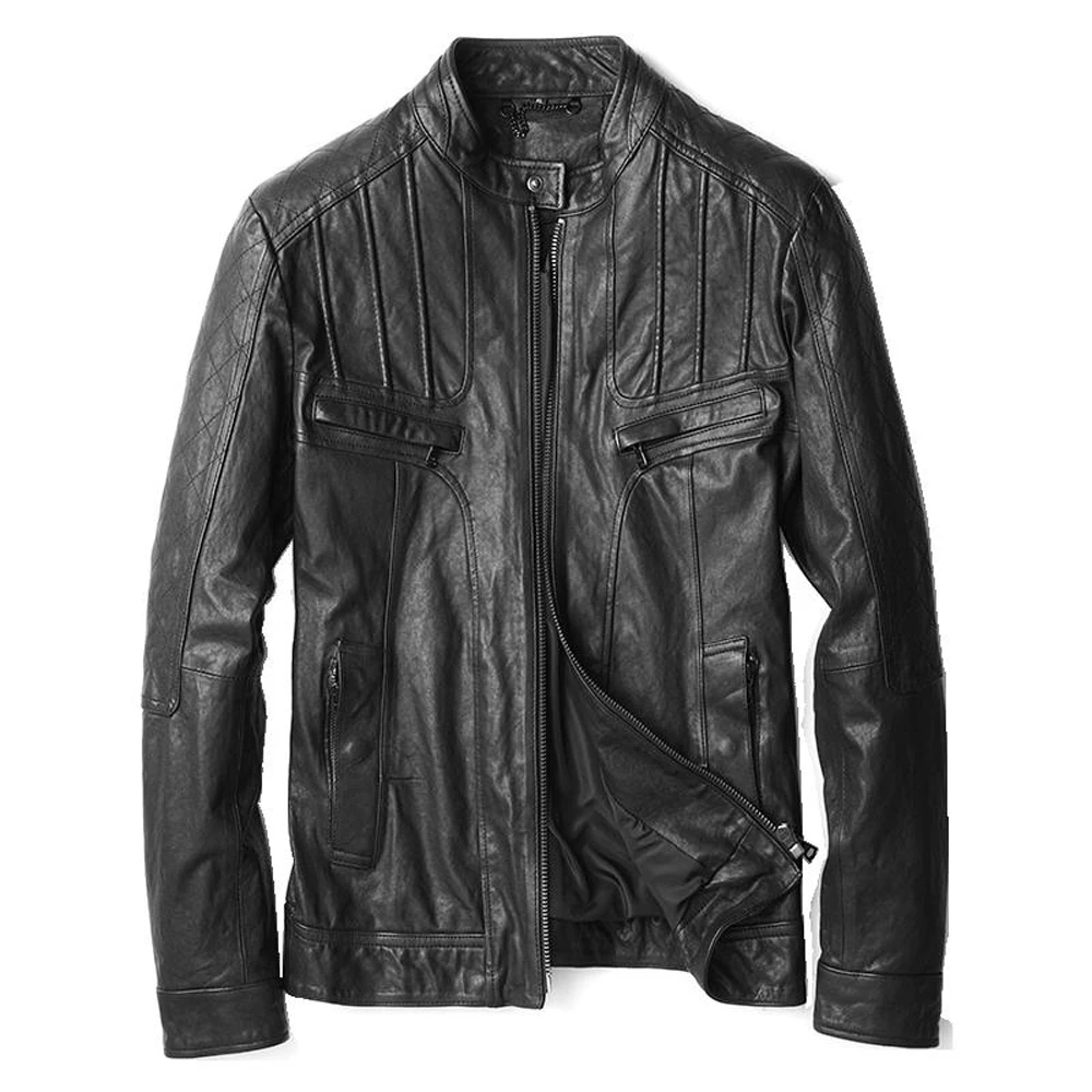 Fashion Men Real Sheepskin Leather Jacket Men Spring Genuine Leather Clothing 100 Guaranteed