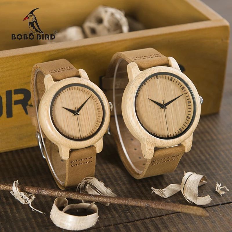 BOBO BIRD WA09 Ladies Casual Quartz Watches for Men Natural Bamboo Watch face Women s Brand