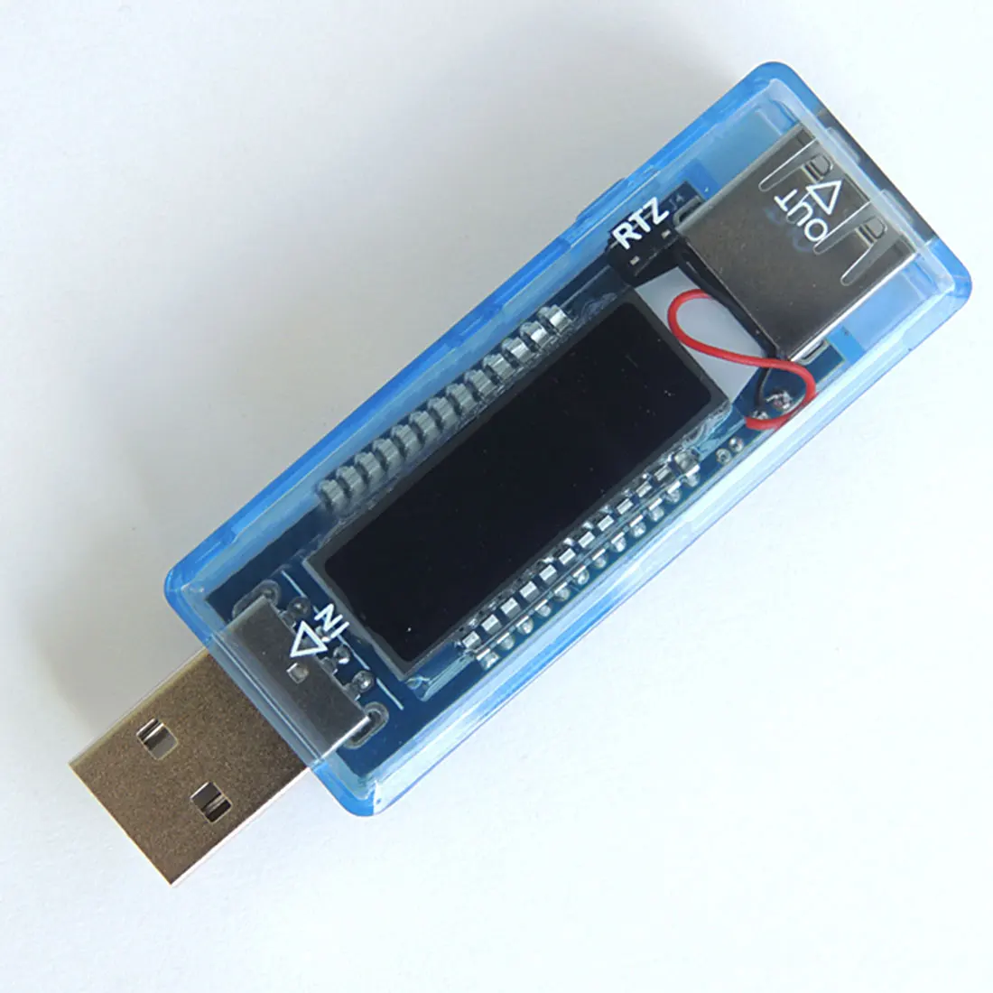 Plastic Transparent blue Digital voltmeter ammeter USB tester Voltmeter Accurate measurement Safe and reliable