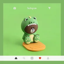 Dessin animé cochon ours bureau support de téléphone mobile paresseux artefact chevet montre TV support cadre universel créatif cadre(China)