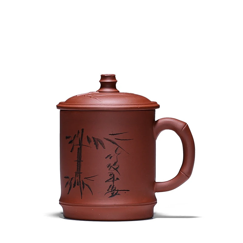 

450ml Yixing Purple Clay Tea Mug With lid,Purple Teacup Grit Tea Set On Sale Tea cup Teapot,Chinese office mug