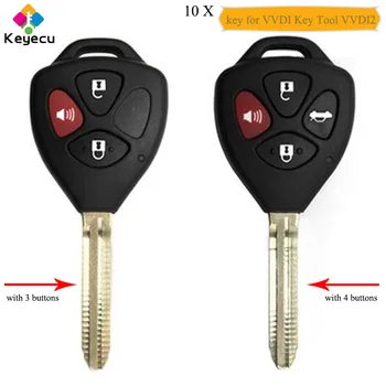 

KEYECU 10PCS/Lot XHORSE English Version Universal Remote Key Wired for VVDI Key Tool VVDI2 for Toyota Models With 3 / 4 Buttons