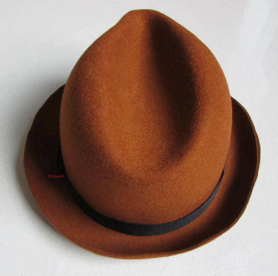 Мужская фетровая шляпа из шерсти, женские фетровые шляпы в стиле Дерби, шерстяная Мужская модная кепка-котелок, шерстяная фетровая Кепка, новая перьевая шляпа B-8125