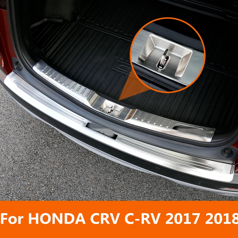 

For HONDA CRV C-RV 2017-18 stainless steel Exterior Interior Rear Trunk Bumper Scuff Plate Door Sill decoration Auto Accessories