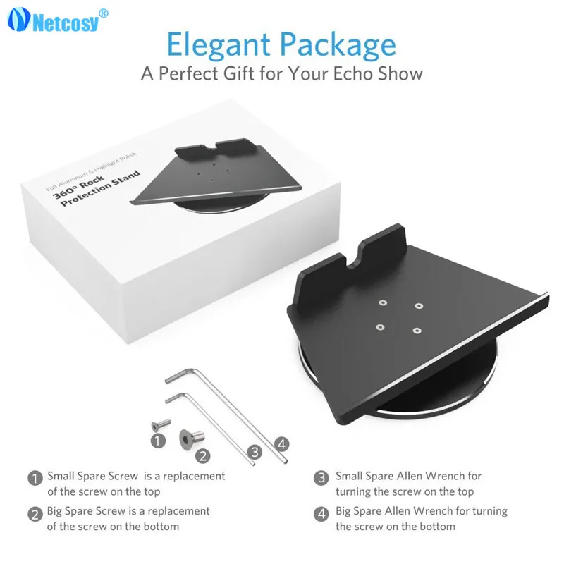 

Netcosy Stand holder Aluminum Stand Mount For Amazon Echo Show 360 adjustable Metal Base Protector Accessories For Amazon Echo