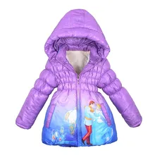 2016 Children Coat Cinderella Baby Girls winter Coats full sleeve coat girl’s warm Baby jacket Winter Outerwear Thick Hooded