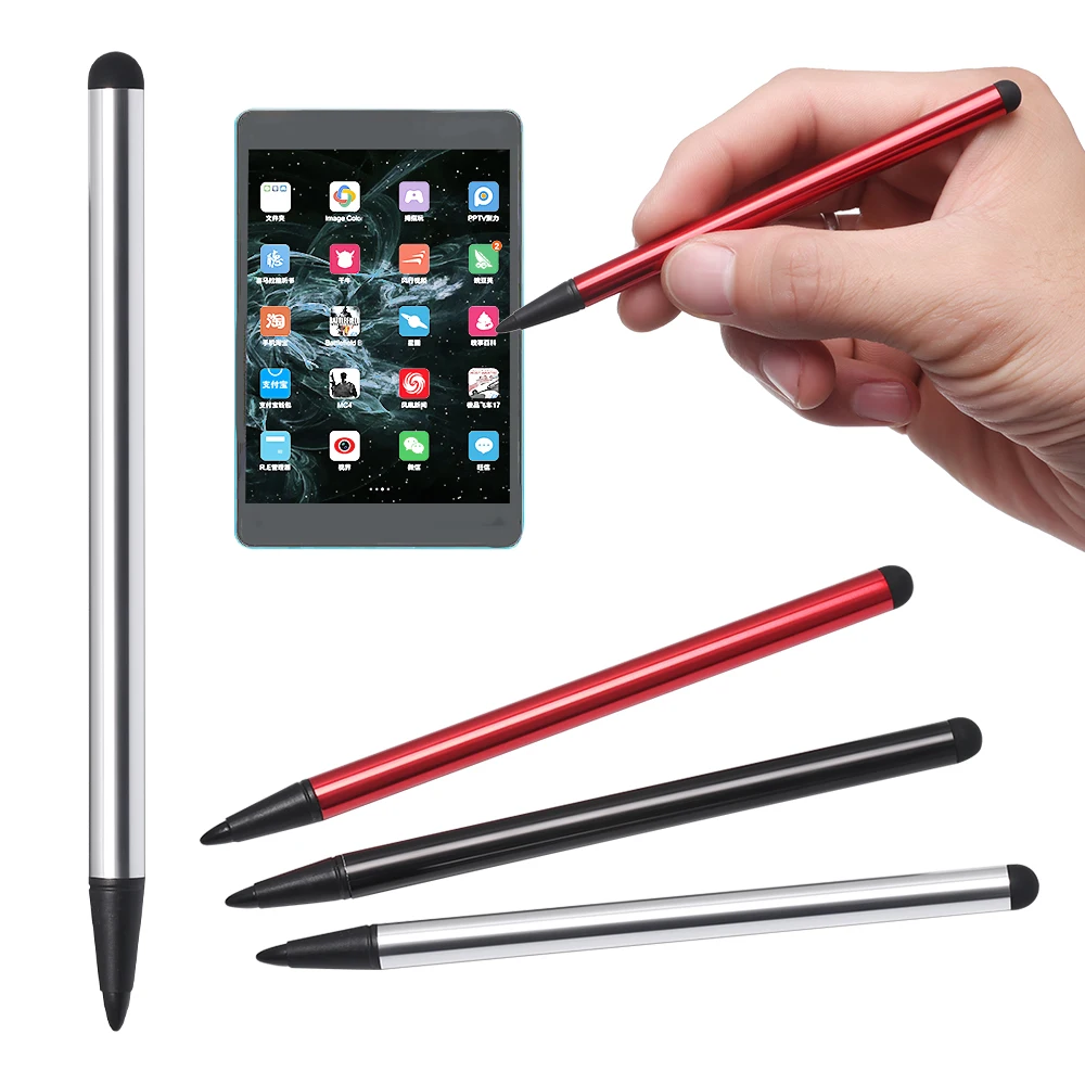 TiooDre Stylet capacitif avec Stylet capacitif pour Stylet capacitif 2 en 1 pour Smartphone et Tablette iPad iPhone-Rouge 