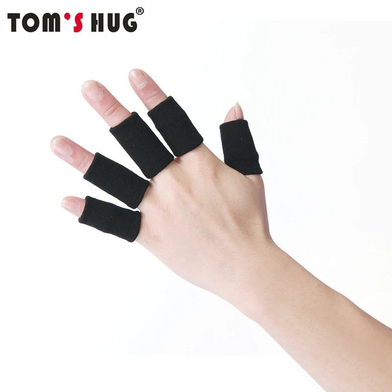 Tom's Hug Brand Elastic Finger Protect Guard 4 Colors / 10 Pcs Basketball Soccer Volleyball Finger Sports Protection Tools