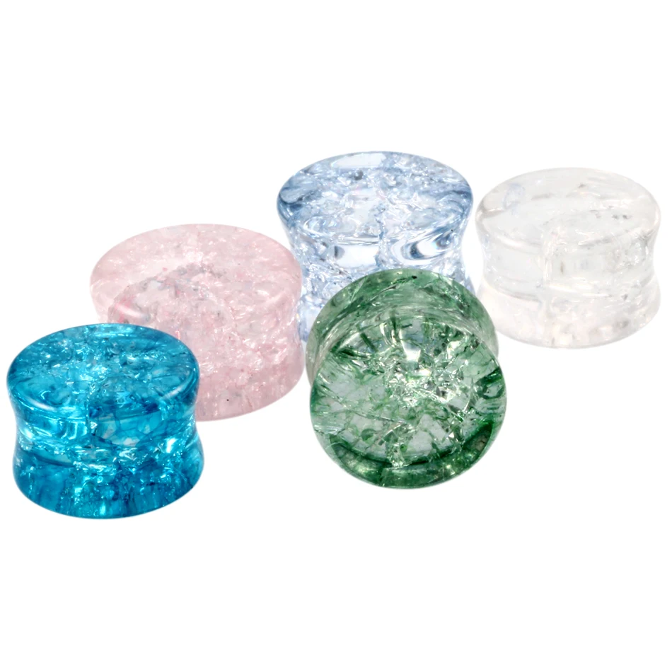 

2pcs Glass Ear Plugs and Tunnels Ear Gauges Double Flare Ear Saddle Plugs Tunnels Expanders Earlet Piercing Sexy Body Jewelry