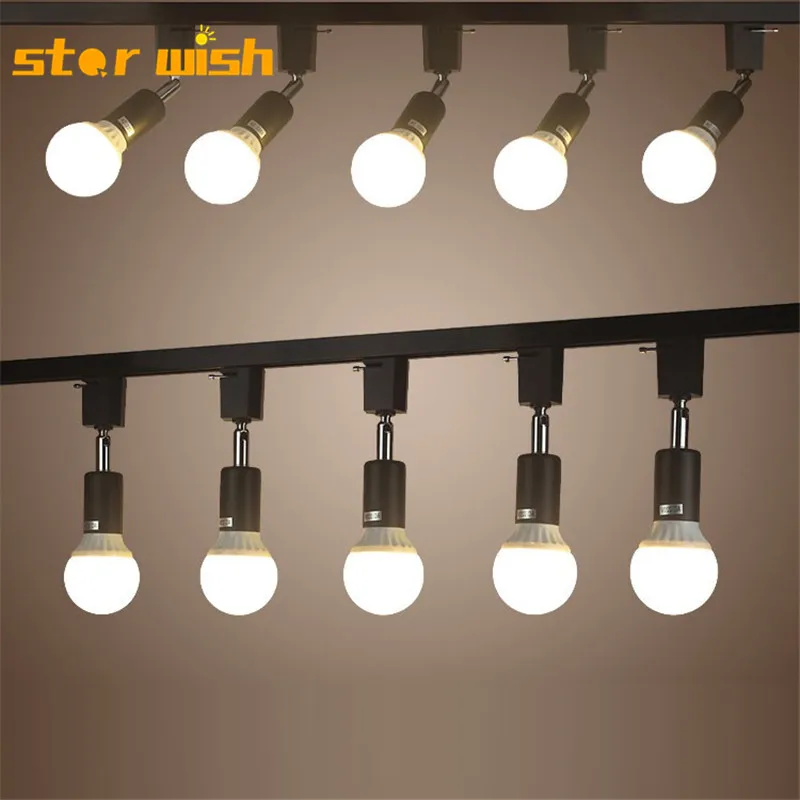 

Star wish E27 track light connector direction adjusted rail spotlights ceiling mounted track lighting fixture led 110v 220v