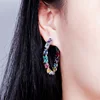 CWWZircons Trendy American Cubic Zirconia Crystal MultiColored Big Hoop Earrings Circle Round Design Women Ear Jewelry CZ561 ► Photo 2/6
