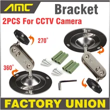 2PCS Wall Mount Support CCTV Bracket 360 Degree Horizontal Angle installation Security Camera Bracket For CCTV Camera