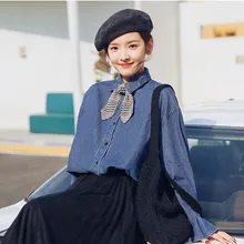 ^^Best Offers JUJULAND autumn denim ladies shirt solid casual blouse 8739 ^^Best Offers JUJULAND autumn denim ladies shirt solid casual blouse 8739