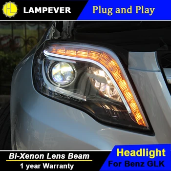 

Lampever Styling For GLK led headlights 2012-2015 For GLK head lamp Angel eye led DRL front light Bi-Xenon Lens xenon HID KIT