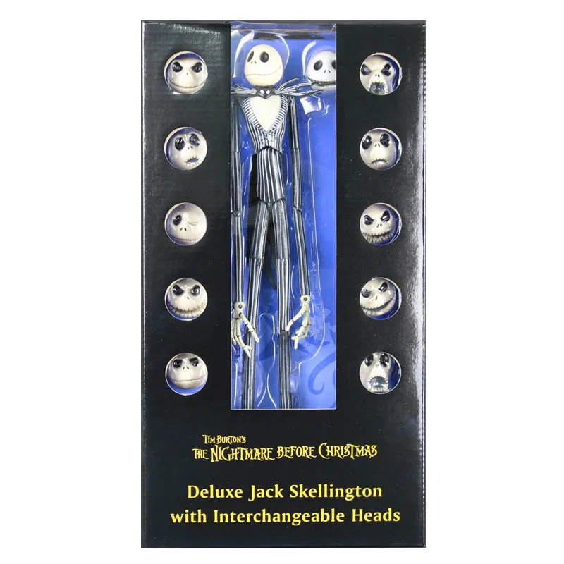 

35cm 12 Face Jack Skellington Figure Animation The Nightmare Before Christmas Henry Selick Tim Burton Movie Action Figures