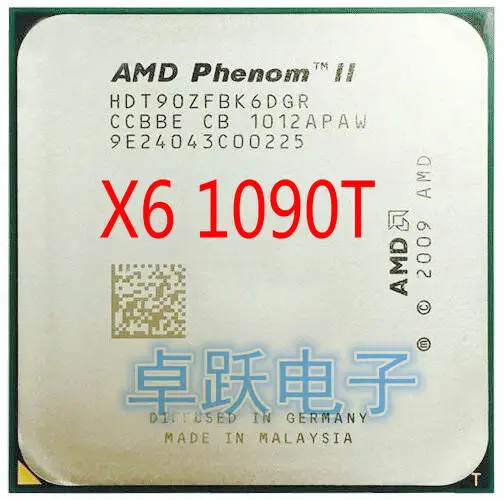 Процессор AMD Phenom II X6 1090T X6-1090T 3,2 GHz с шестиядерным процессором, разъем AM3