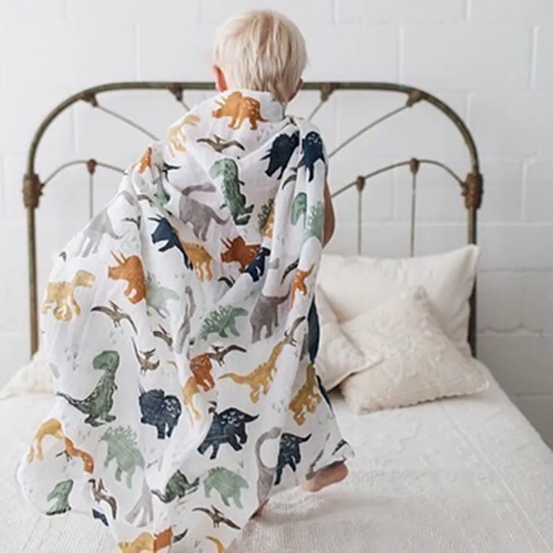 Детское муслиновое одеяло для пеленания, качественное, лучшее, чем Aden Anais, детское многофункциональное хлопковое/бамбуковое одеяло для младенцев, большой подгузник - Цвет: ZM konglong