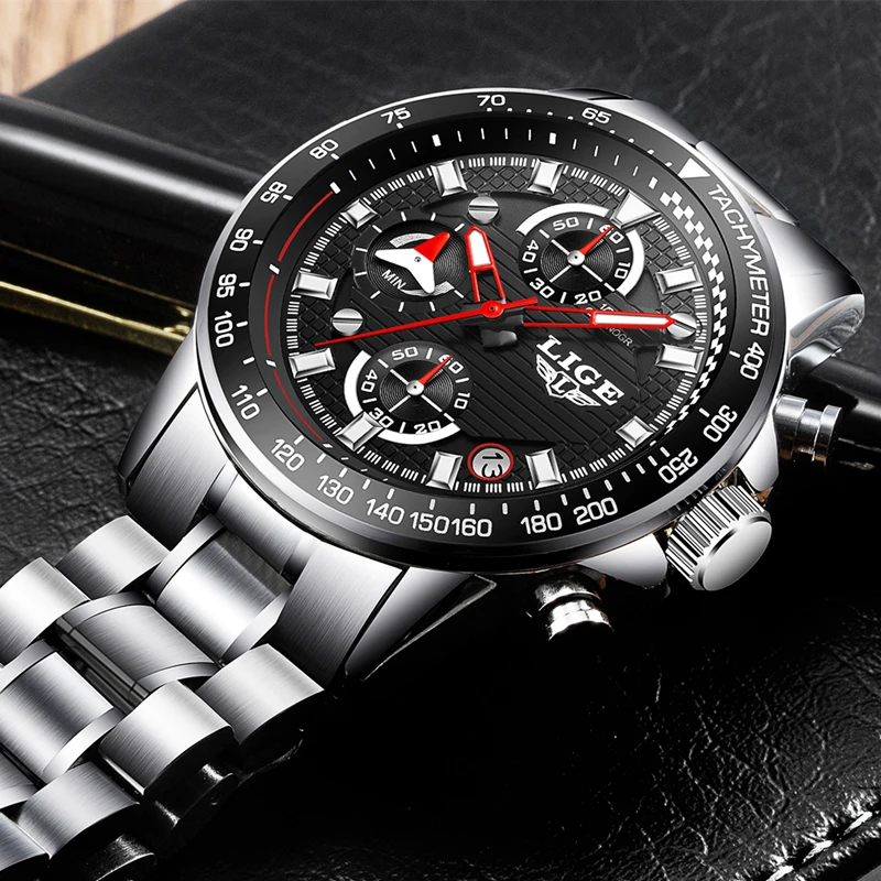 LIGE Men Watches Top Brand Luxury Full Steel Clock Sport Quartz Watch Men Casual Business Waterproof Watch Man Relogio Masculino LIGE Men Watches Top Brand Luxury Full Steel Clock Sport Quartz Watch Men Casual Business Waterproof Watch Man Relogio Masculino