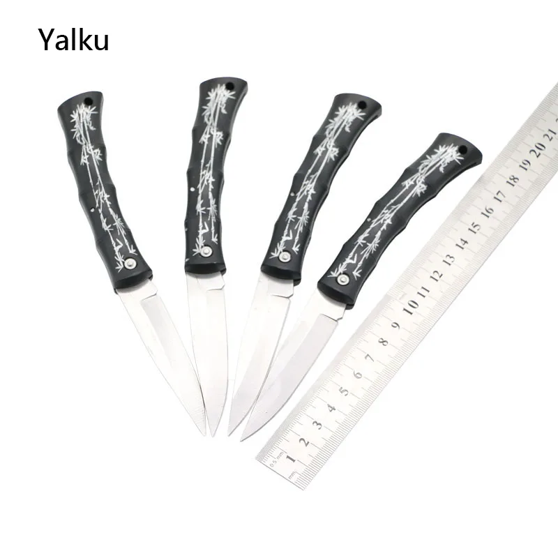 Folding Knife Bamboo Model Pocket Knife Camping Survival Tactical Cheap Knife Utility Outdoor Hand Tool Yalku
