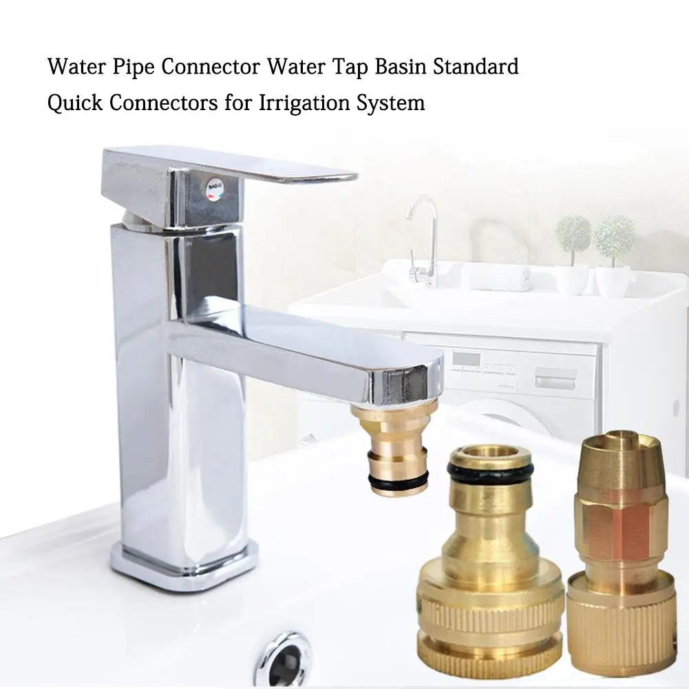 2pcs 3/4" Brass Quick Connectors Water CapTap Basin Standard Tap Nozzle