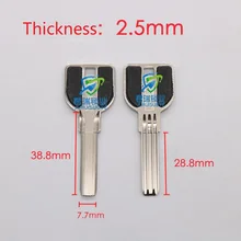 10 шт. х три слота Болванка для ключа для мотоцикла двухрядная замена лезвия-ключа длина 39 мм JF056
