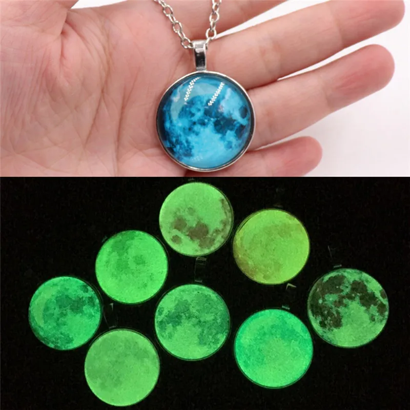full moon necklace glow in the dark