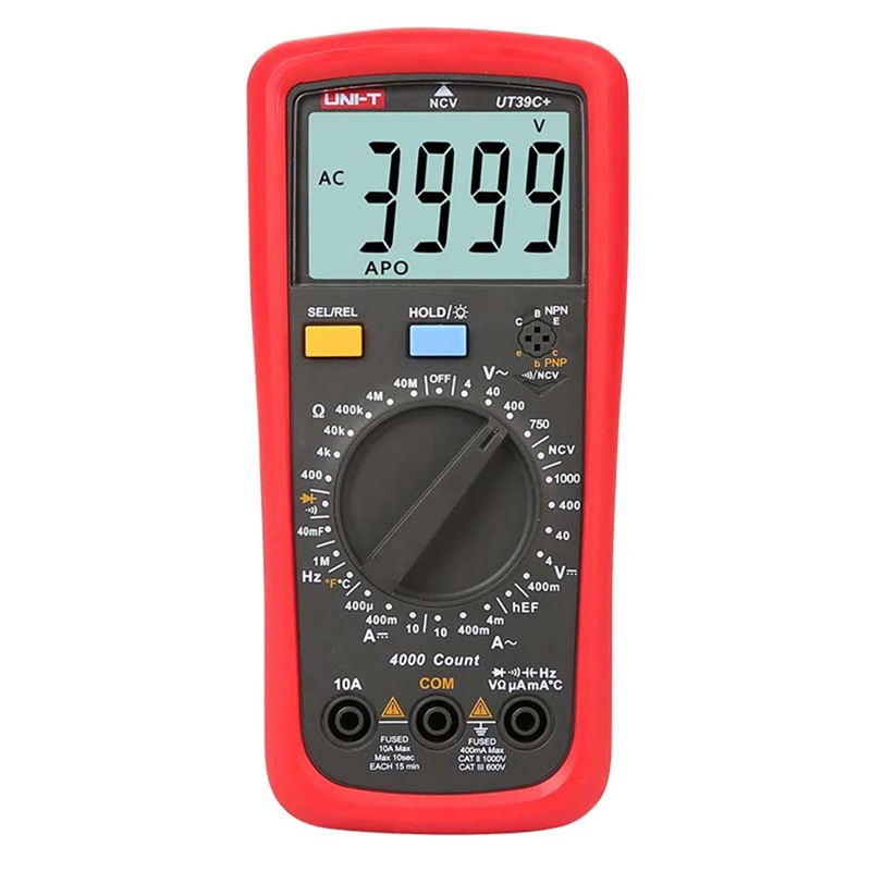 

UNI-T UT39A+/UT39C+ Digital Multimeter AC/DC Voltmeter Ammeter Tester Auto Range Tester Resistance Capacitance Tester Newest