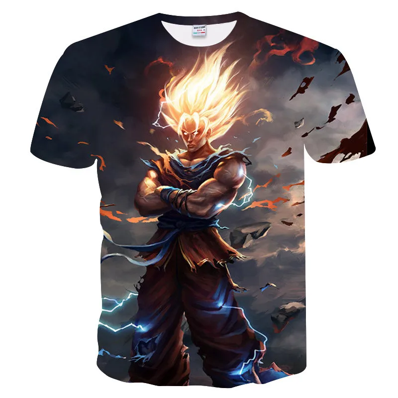 Новые футболки Dragon Ball Z мужские летние футболки с 3D принтом Super Saiyan Son Goku Black Zamasu Vegeta Dragon Ball Повседневная футболка Топы