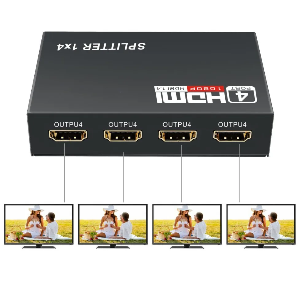 HDMI сплиттер 1X2/1X4/1X8 Ultra HD 4K Full HD 1080P сплиттер HDMI 1 в 2/4/8 выход видео сплиттер для DVD HD tv PS3 Xbox