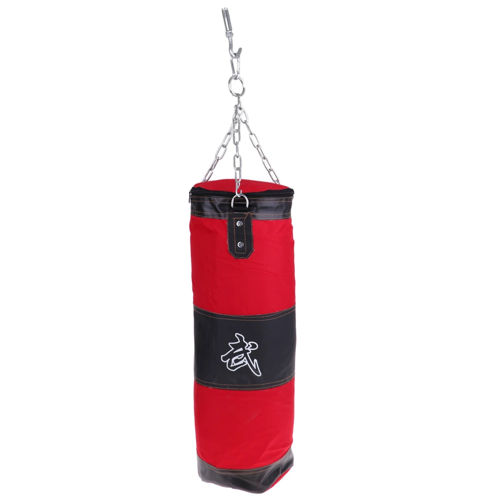 Training MMA Boxing Bag Hook Hanging Kick Muay Thai Sanda Sparring Punching Bag Sandbag Fight Karate Workout Sand Bag (Empty)