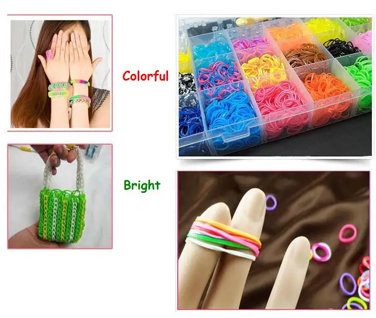Детские цветная эластичная резинка набор игрушка Сделай своими руками эластичный браслет набор Ткачество машина лента вязаная