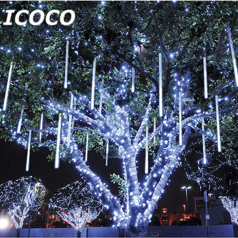 Icoco 30 см Метеор led метеорный поток Дождь Трубы Рождество декоративные фонари светодиодные Красивая Свадебная вечеринка сад свет шнура