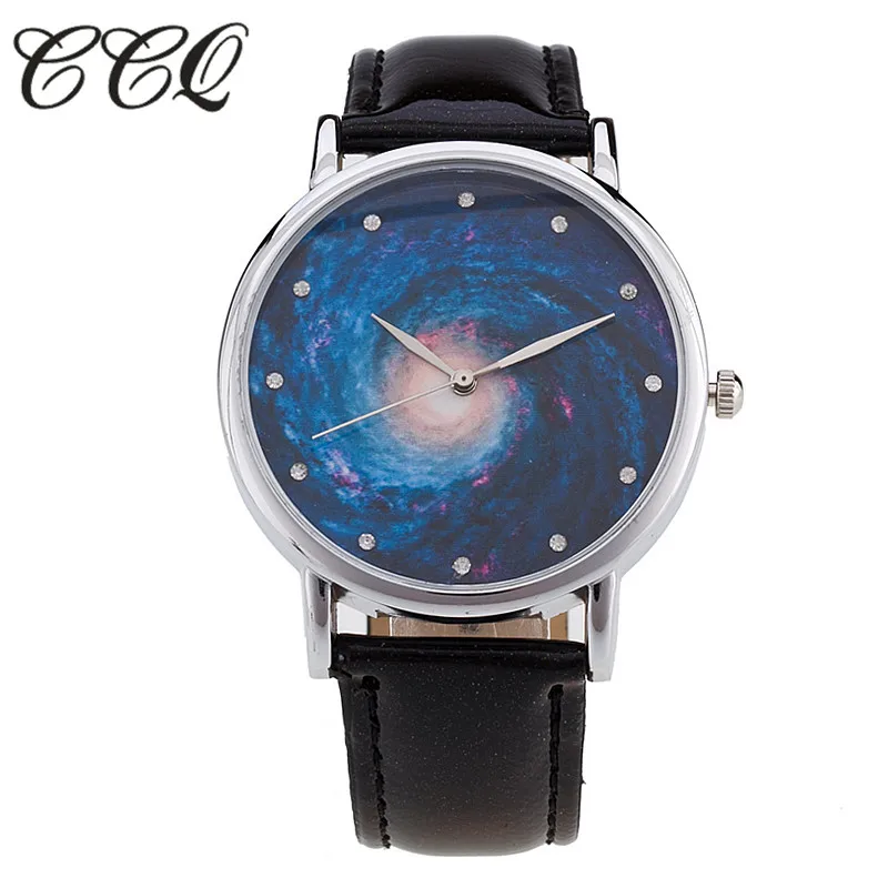 

CCQ Brand 2016 New Fashion Starry Sky Watch Casual Leather Strap Women Quartz Watches Wristwatches Relogio Feminino Clock C32