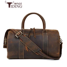 Для мужчин кожаные Чемодан дорожная сумка, большая сумка для груза, сумка мужской Crazy Horse из натуральной кожи модные мульти-функциональные сумки