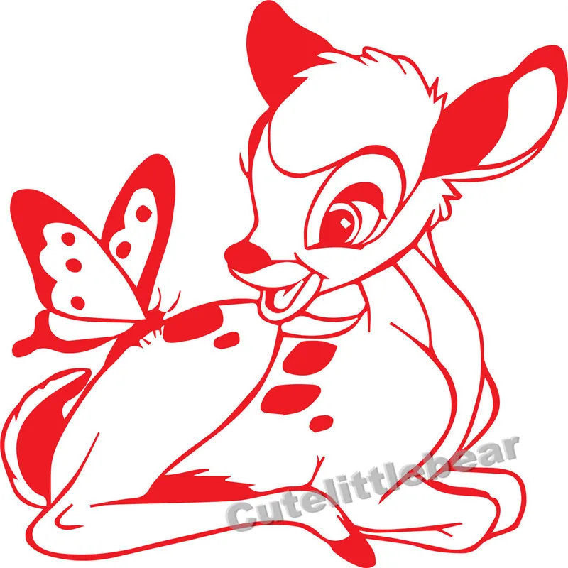 Оконные стены автомобиля дисплей Bambi олень контур вырезать наклейка виниловая