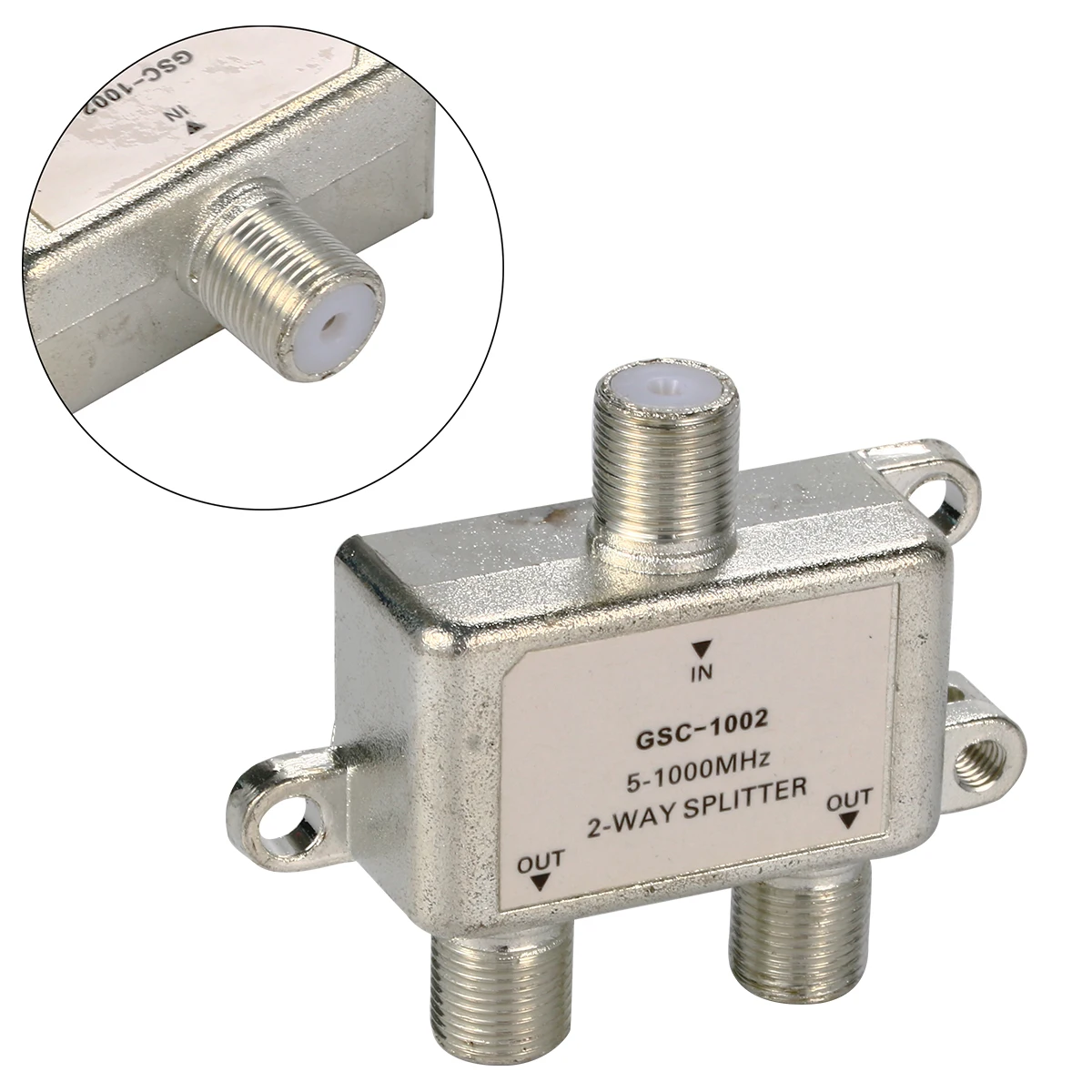 2 Way 5 1000 MHz Signal Coaxial F Connector Splitter Cable TV Switch