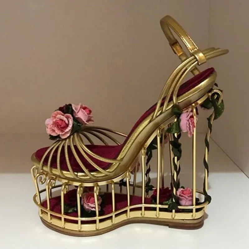 Summer Sandals Flower Embellished Bird 