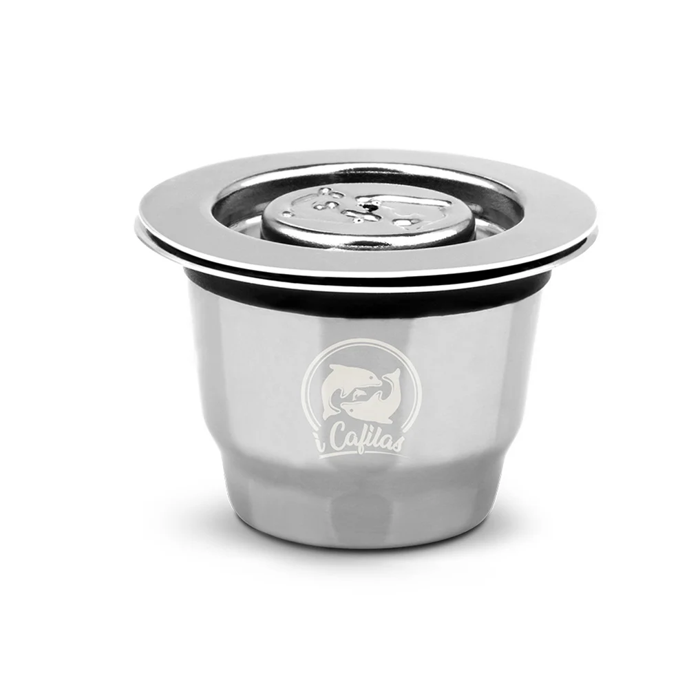 

Stainless Steel Coffee Filter Reusable Capsule with Spoon+ Brush for Nespresso @LS AP11