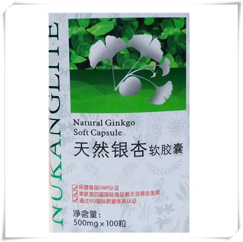 

Ginkgo Biloba Standardized Extract Nature Gingko biloba lowers blood pressure, 500mg*100 pcs/bottle free shipping