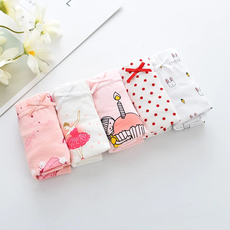 

HPBBKD 5Pcs/lot Girls Cotton Boxer Briefs Girl Panties Girls Boxer Shorts Children's Panties Kids Underwear For 2-14 Years GU204