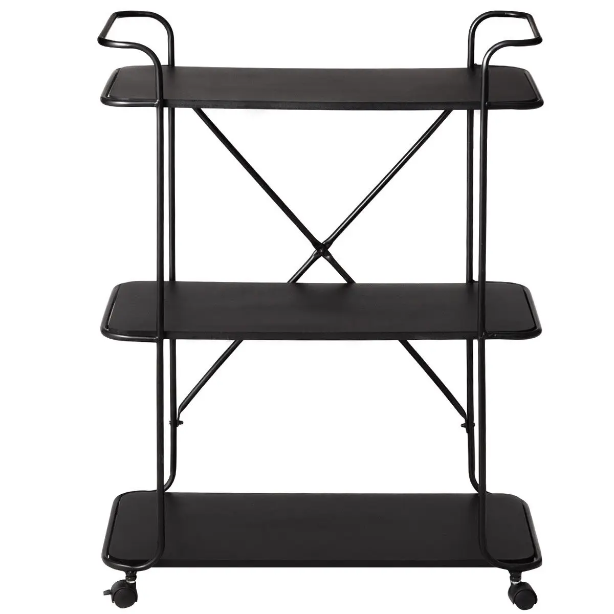 Giantex 3 Tier Metal Portable Rolling Cart Storage Rack Living Room Bookshelf Display Utility Organizer HW56050BK Giantex 3 Tier Metal Portable Rolling Cart Storage Rack Living Room Bookshelf Display Utility Organizer HW56050BK
