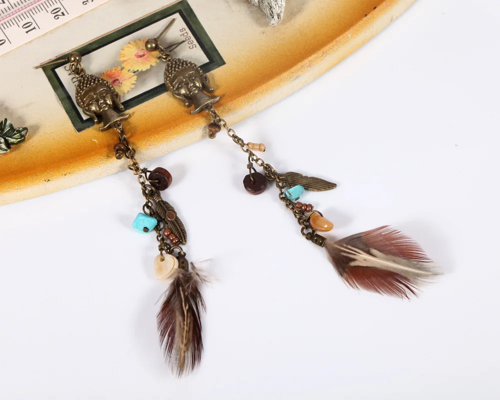 Женские серьги 2018 Новый Богемия красивые перо oorbellen букле d'oreille femme 2017 pendientes
