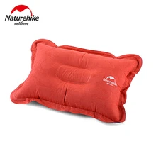 Naturehike Suede Flocking Inflatable Air Pillow Protect Headrest Car Flight Travel Pillow Soft Cushion Portable Travel Kits