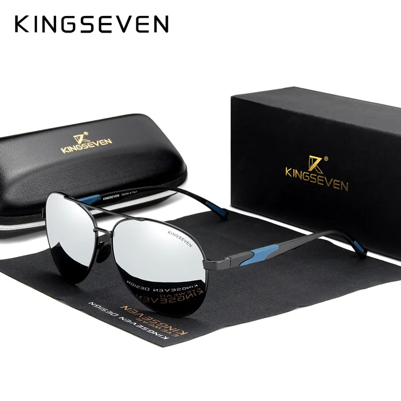 Мужские и женские зеркальные очки KINGSEVEN алюминиевые солнцезащитные с