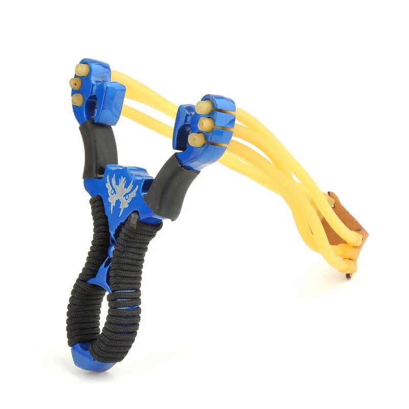 

Scoutdoor Powerful Bule Wolverine Sling Shot Alloy Stainless Steel Slingshot Stone Hunting